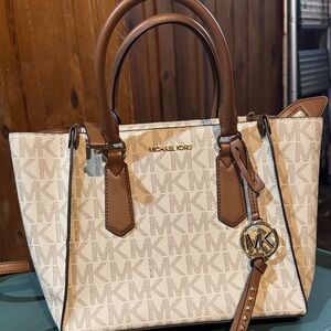 Michael Kors Tan and Cream Satchel